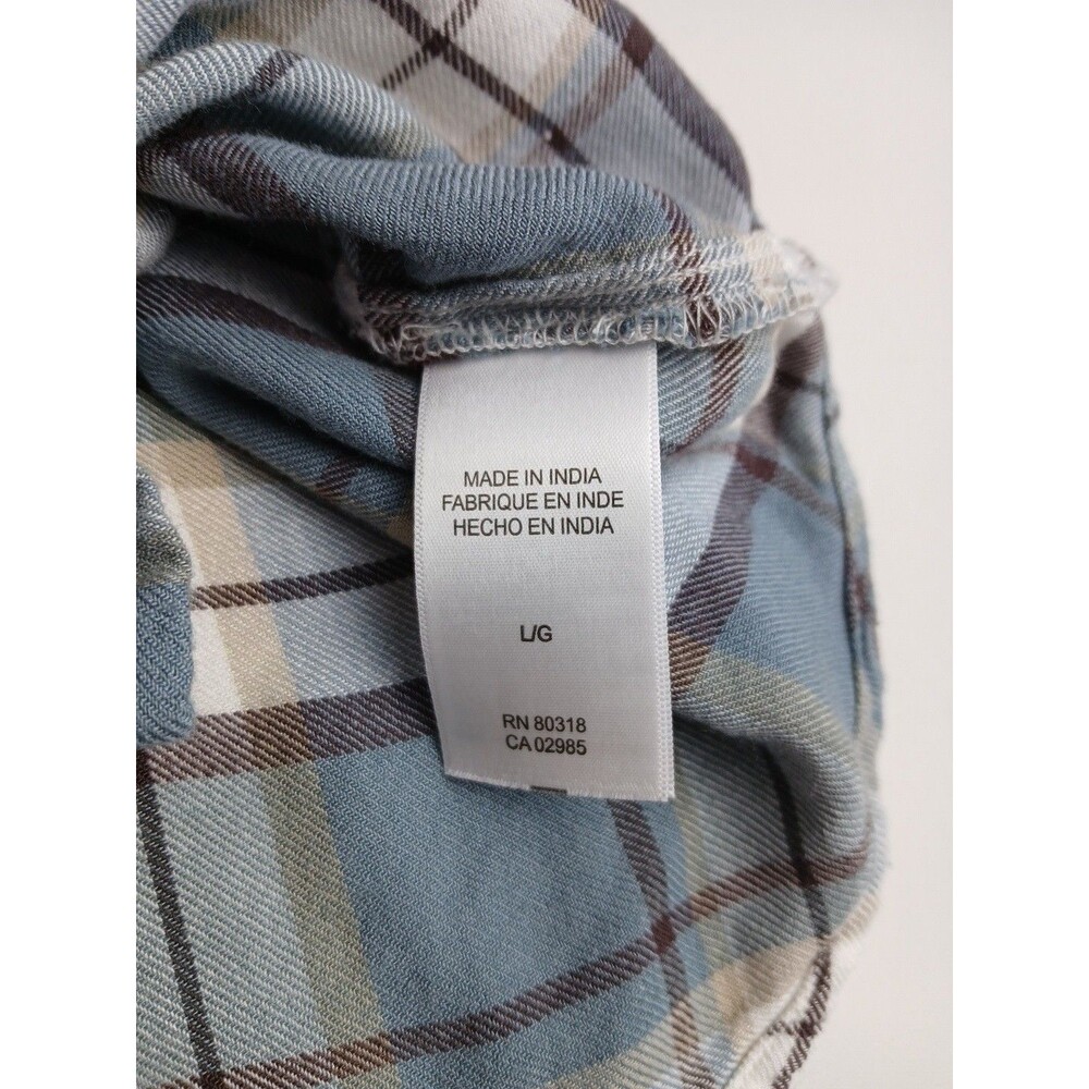 Lucky Brand Women's Shirt Large Plaid  Button Up Long Sleeve Boyfriend Light - Picture 10 of 11